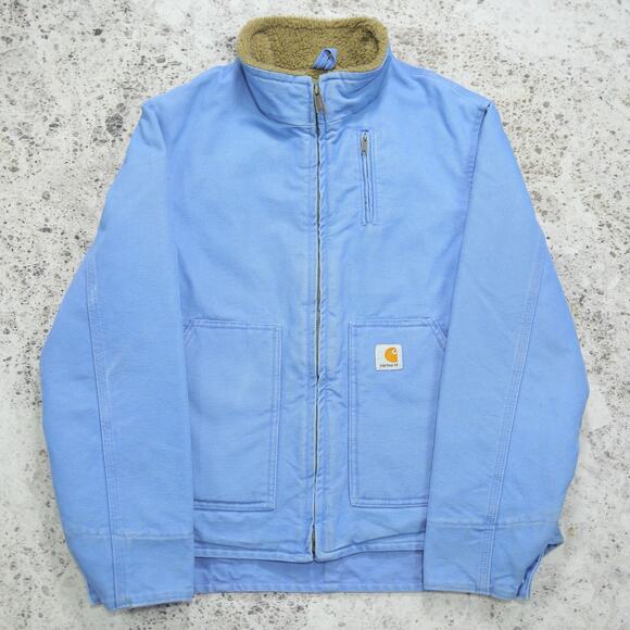 Vintage Carhartt WJ022 FHB Blue WOMENS Jacket Sherpa Lined Size Medium - Picture 3 of 16